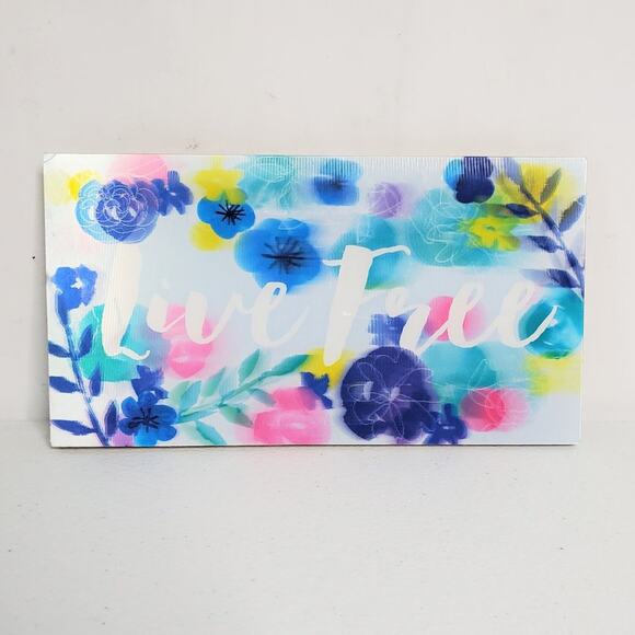 3D Sign Floral Live Free Inspirational Wall Art Decor - Picture 1 of 6